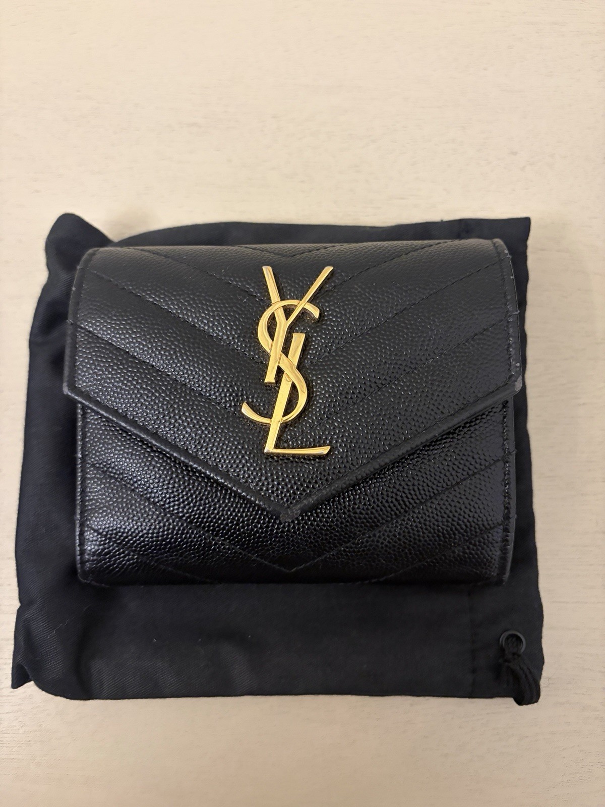 Saint Laurent YSL Logo Trifold Wallet