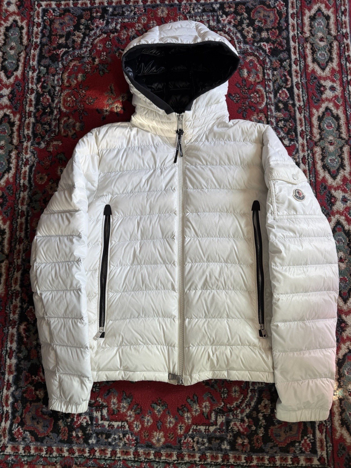 Moncler Galion Down Puffer Jacket White Size 3 Used