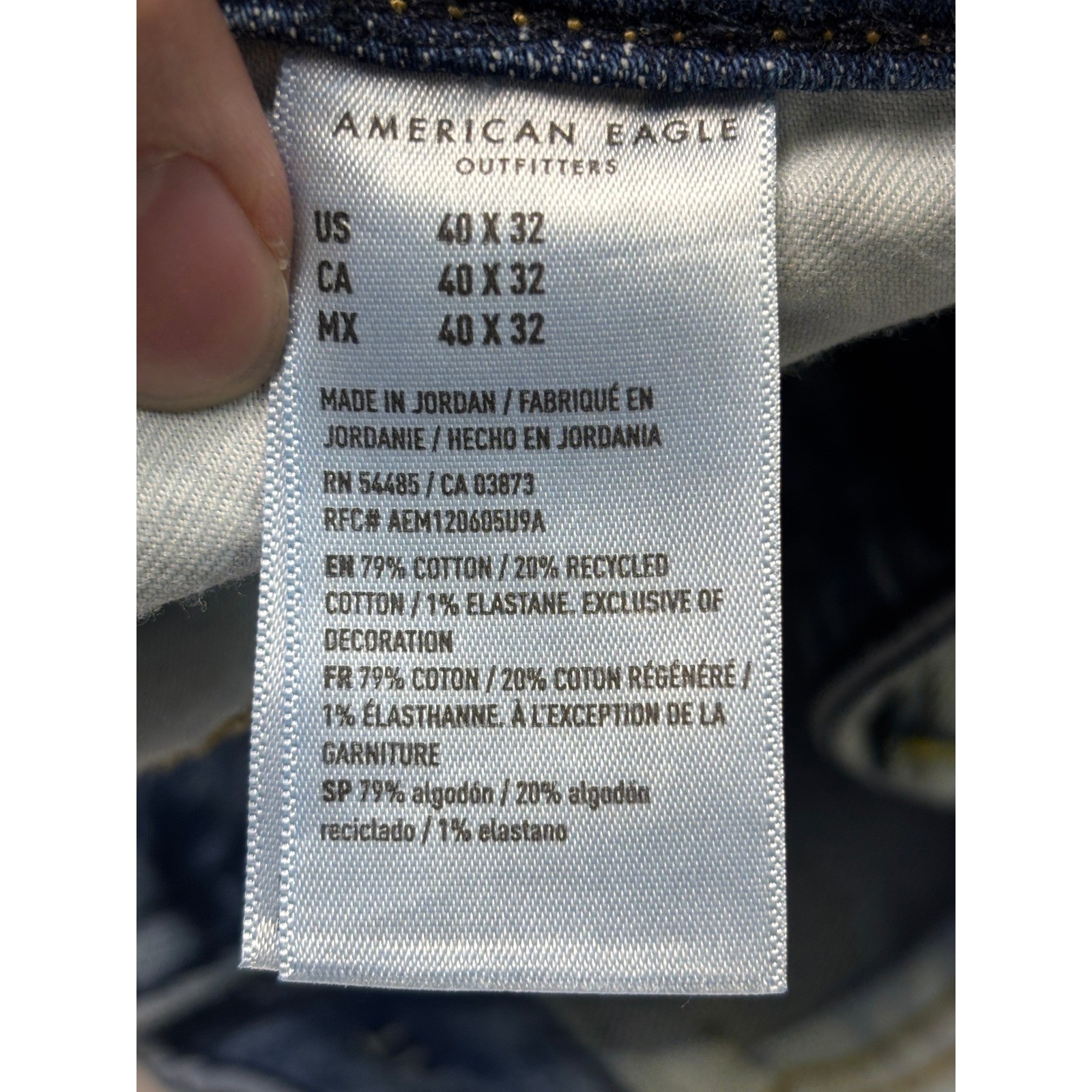 NWT American Eagle Airflex+ Athletic Fit Mens Jeans 40×32 Medium Indigo Wash