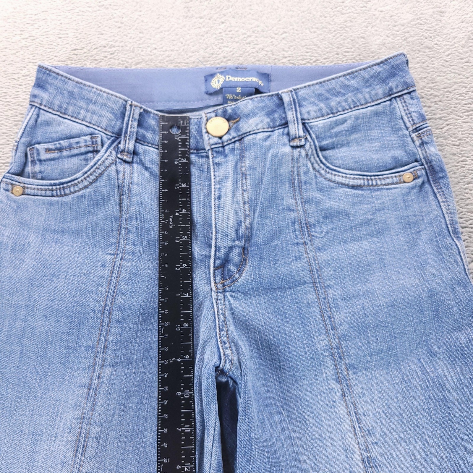 Democracy Jeans Womens 2 Blue High Rise Straight Ab Solution Stretch