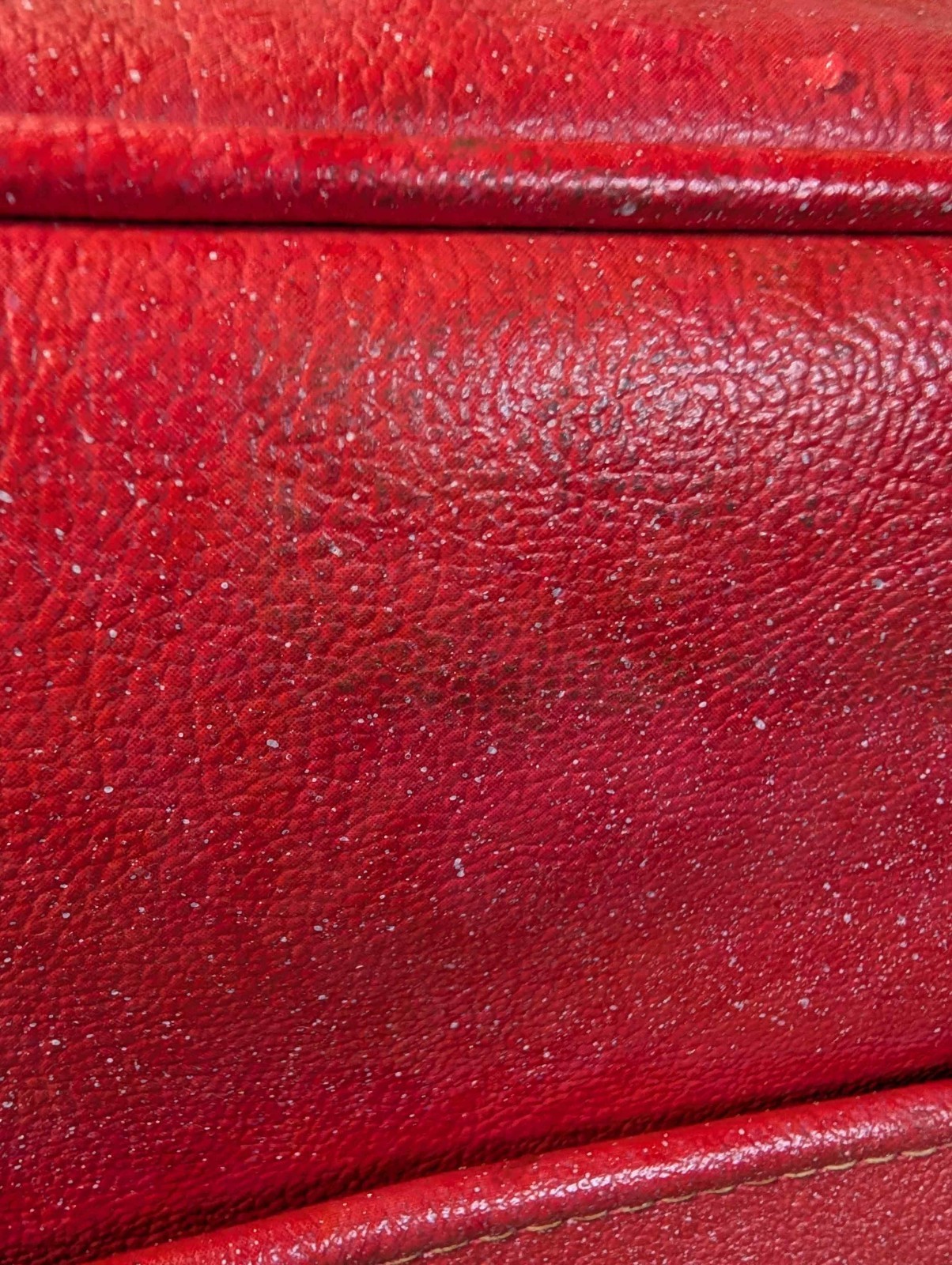 Vintage Samsonite Silhouette Red Vinyl Satchel 14.5in Boxy Tote Carry-on