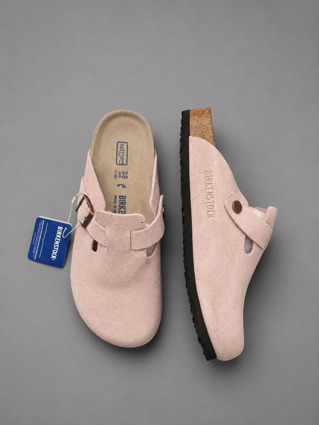 Birkenstock Boston BS Pink Suede Soft Footbed Clogs Women’s US 7 EU 38 NWT