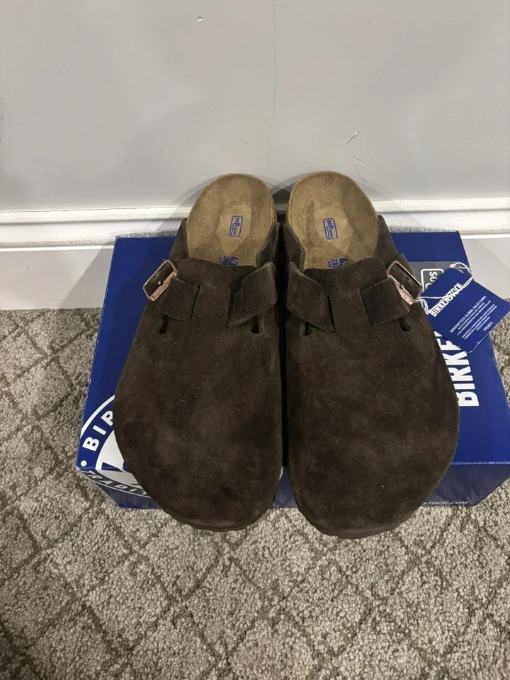 Birkenstock Boston Soft Footbed Suede Leather Clog Shoes – Mocha