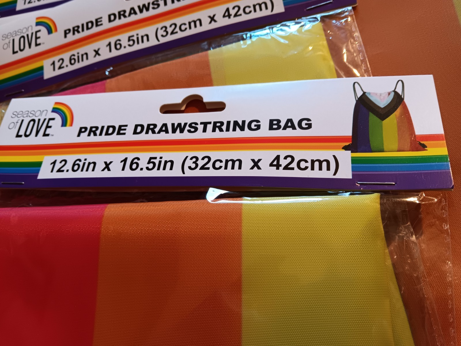 Pride Drawstring Bag Lot of 8 Rainbow Backpack 12.6 in x 16.5 in Season of Love