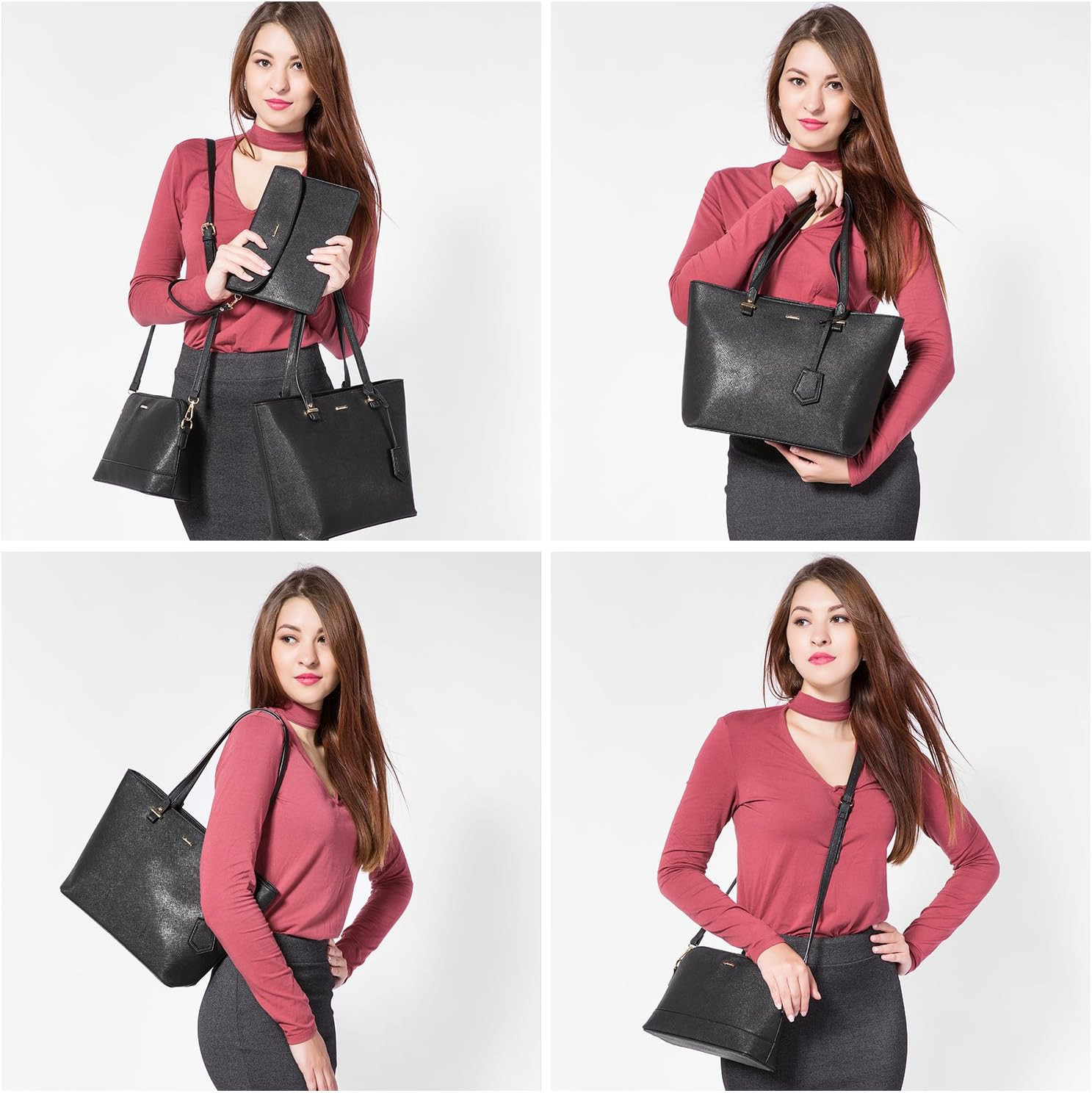 Stylish 3-Piece Women’s Handbag Set: Tote, Satchel & Hobo Bags