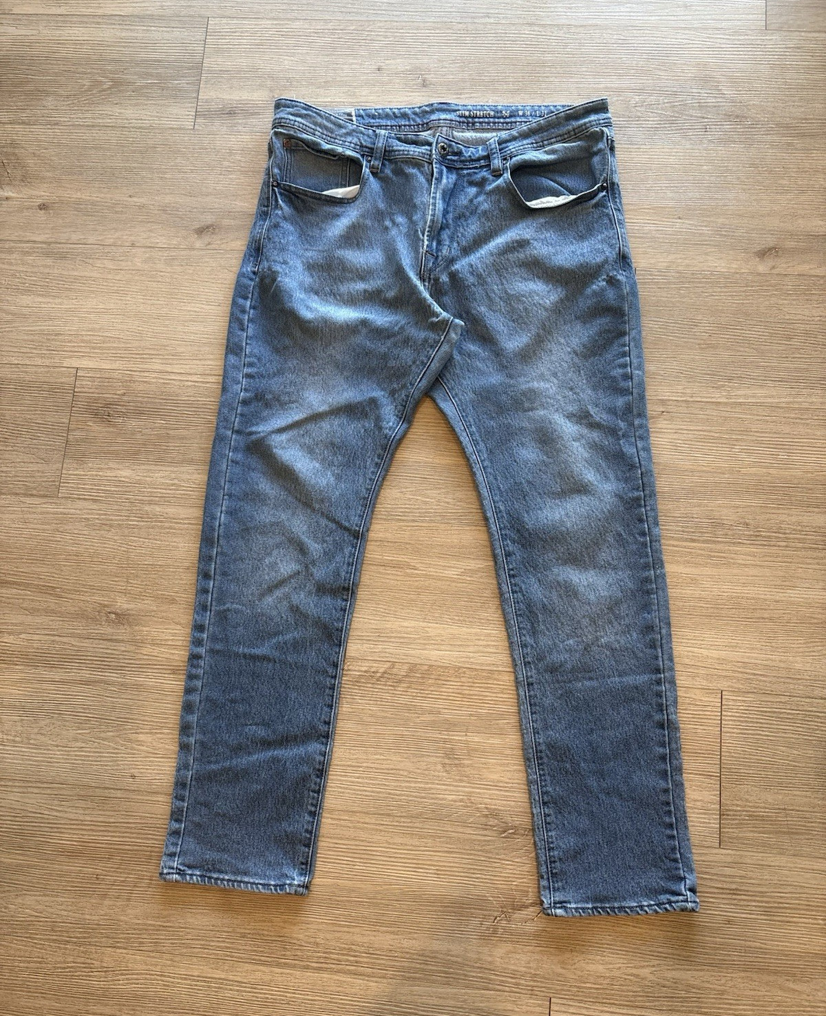 MBX Silver Stone Men’s Slim Fit Stretch Blue Denim Jeans Medium Wash
