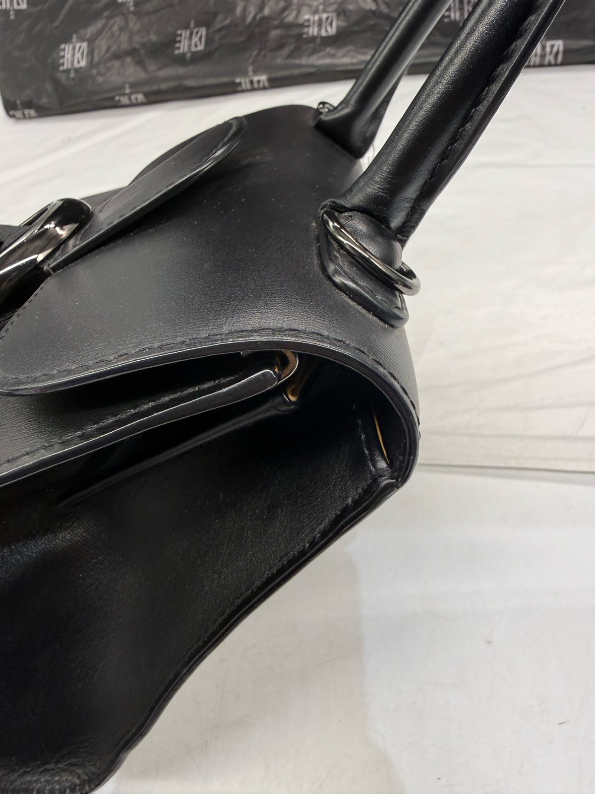 Authentic Delvaux Smooth Calfskin Leather Top Handle Bag Black eBay AG