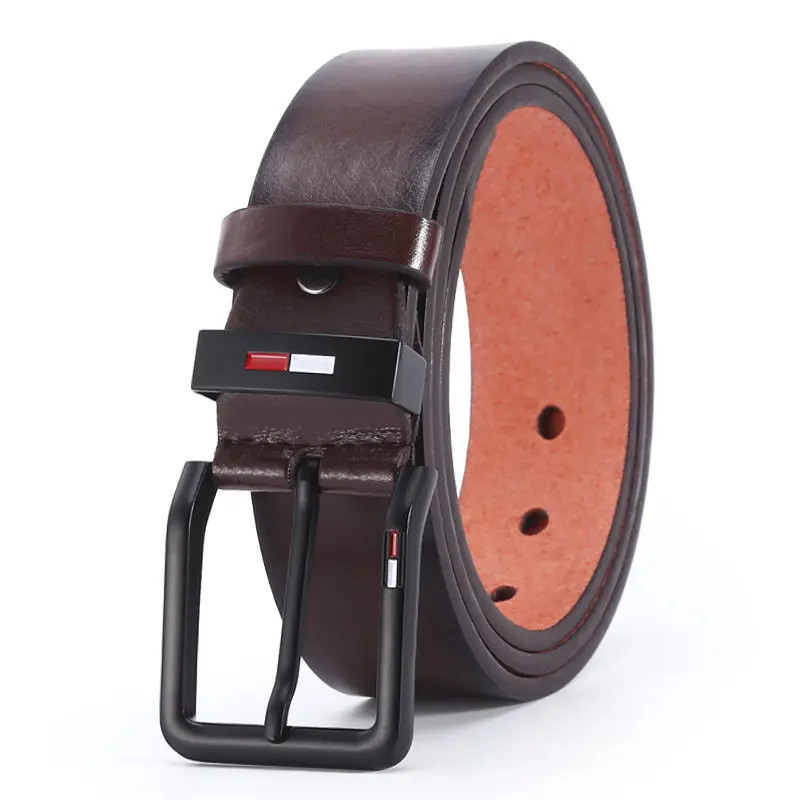 Men’s 120cm x 3.8cm PU Leather Belt Alloy Square Pin Buckle Business Casual