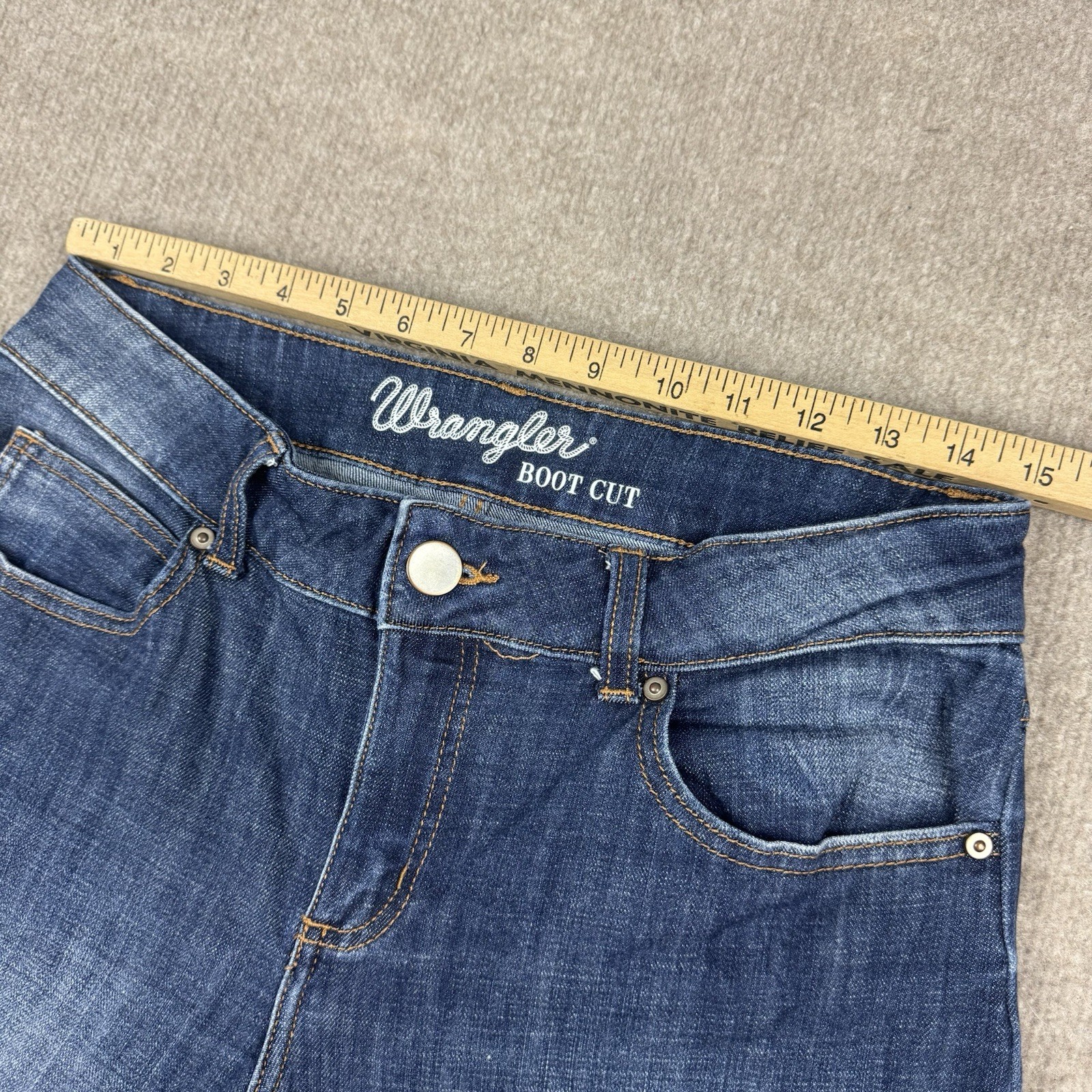 Wrangler Boot Cut Jeans Womens 7×34 Blue Stretch Denim Mid Rise Western 30×34