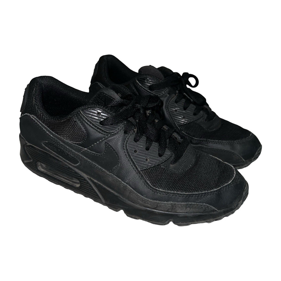 SIZE 9.5 WOMEN’S NIKE Air Max 90 Men’s Black Low Top Lace Up Athletic Sneaker