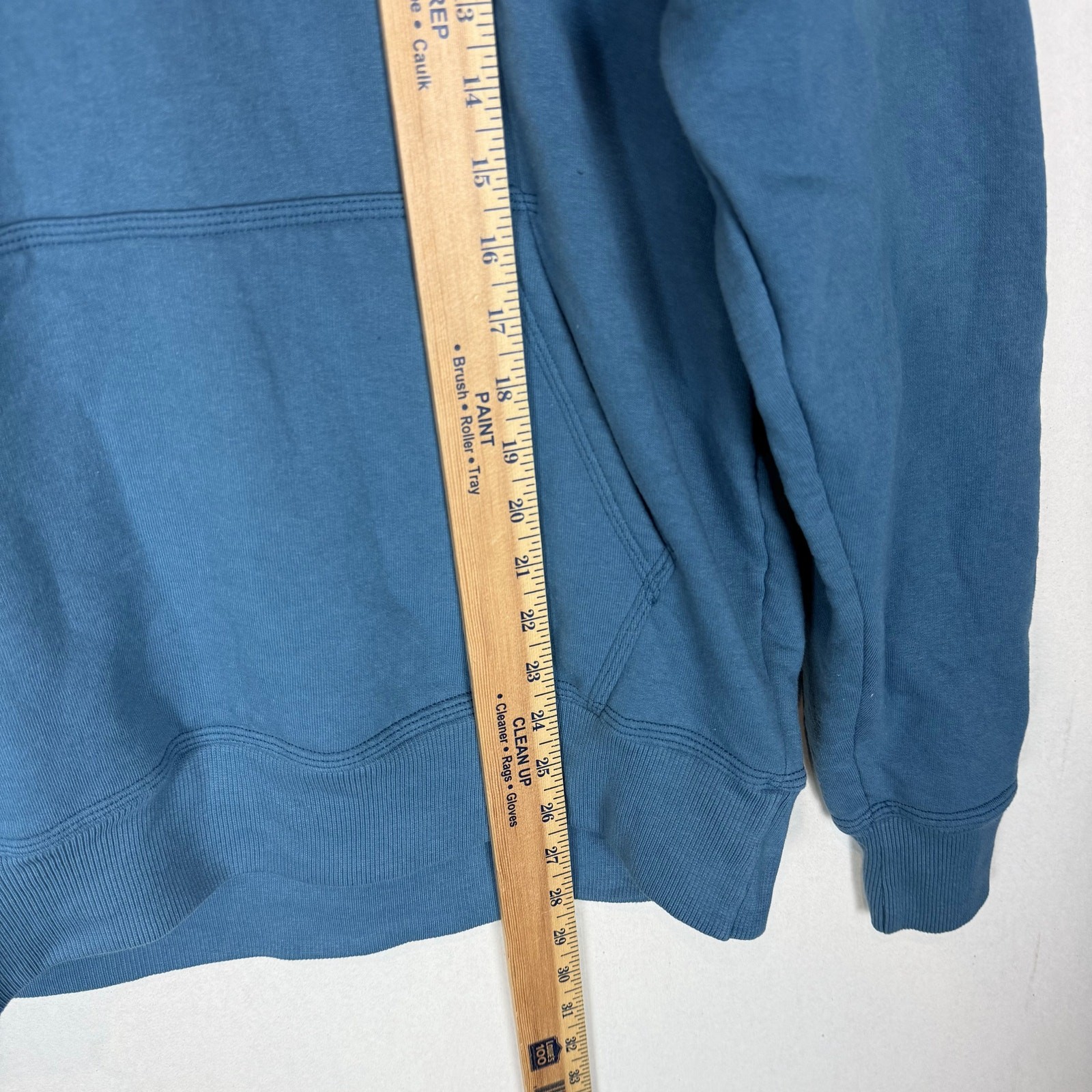 Champion Powerblend Hoodie Men’s Blue Cotton Fleece Lined Logo Drawstring