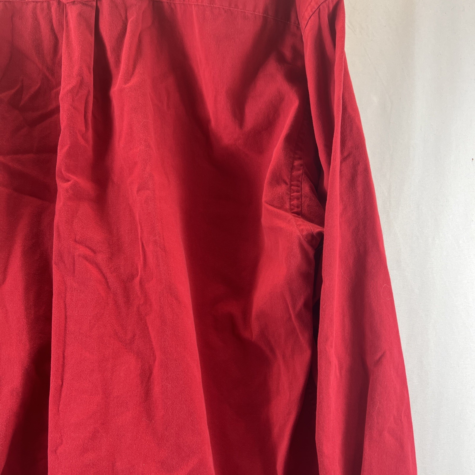 Norsport Red 100% Cotton Long Sleeve Button Down Collared Shirt Men’s Size L