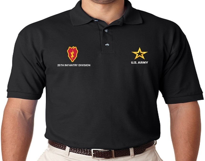 2ND INFANTRY DIVISION* ARMY LOGO*EMBROIDERED POLO. ARMY OFFICIALLY LICENSED