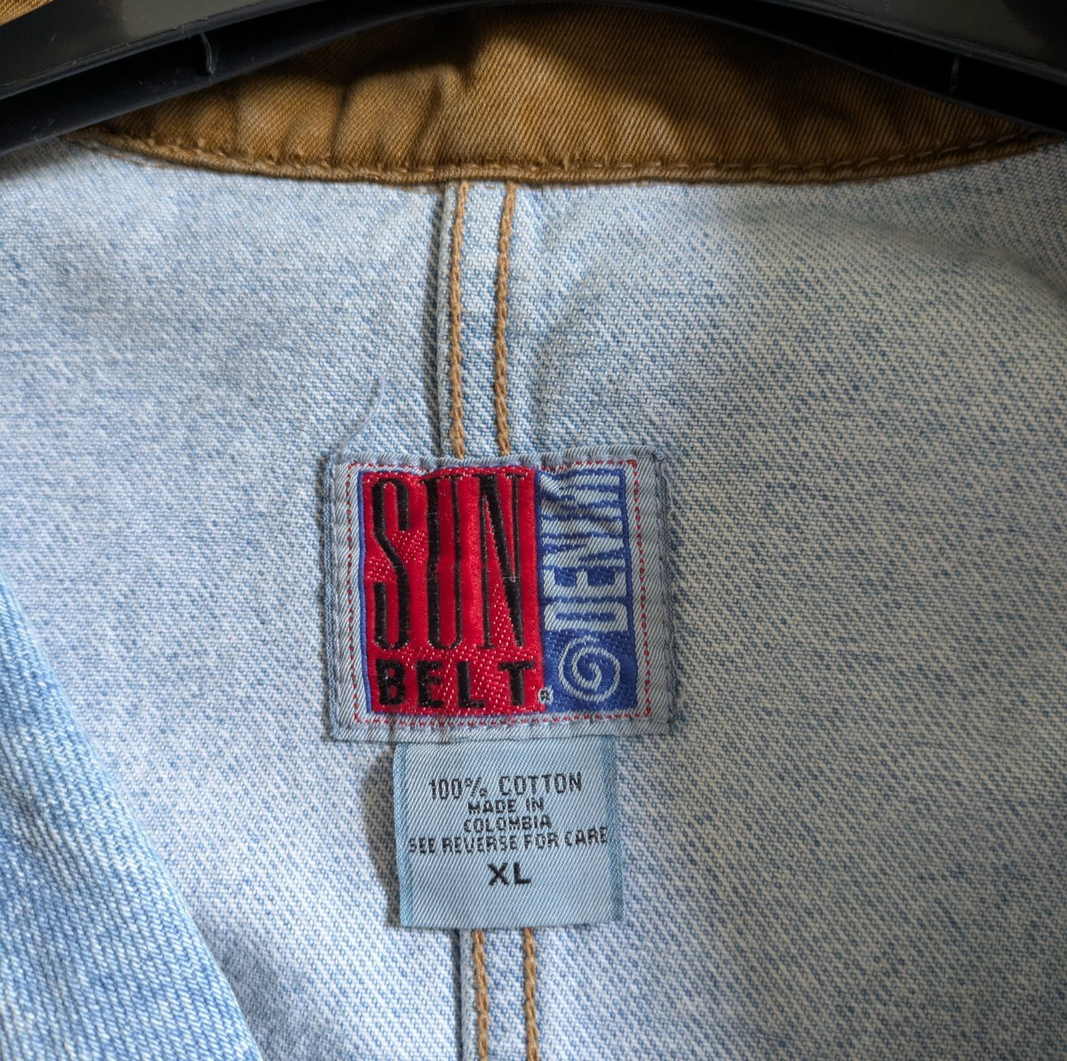 Vintage 90s Sunbelt Denim Chore Jacket XL Blue Trucker Coat Single Chest Pocket