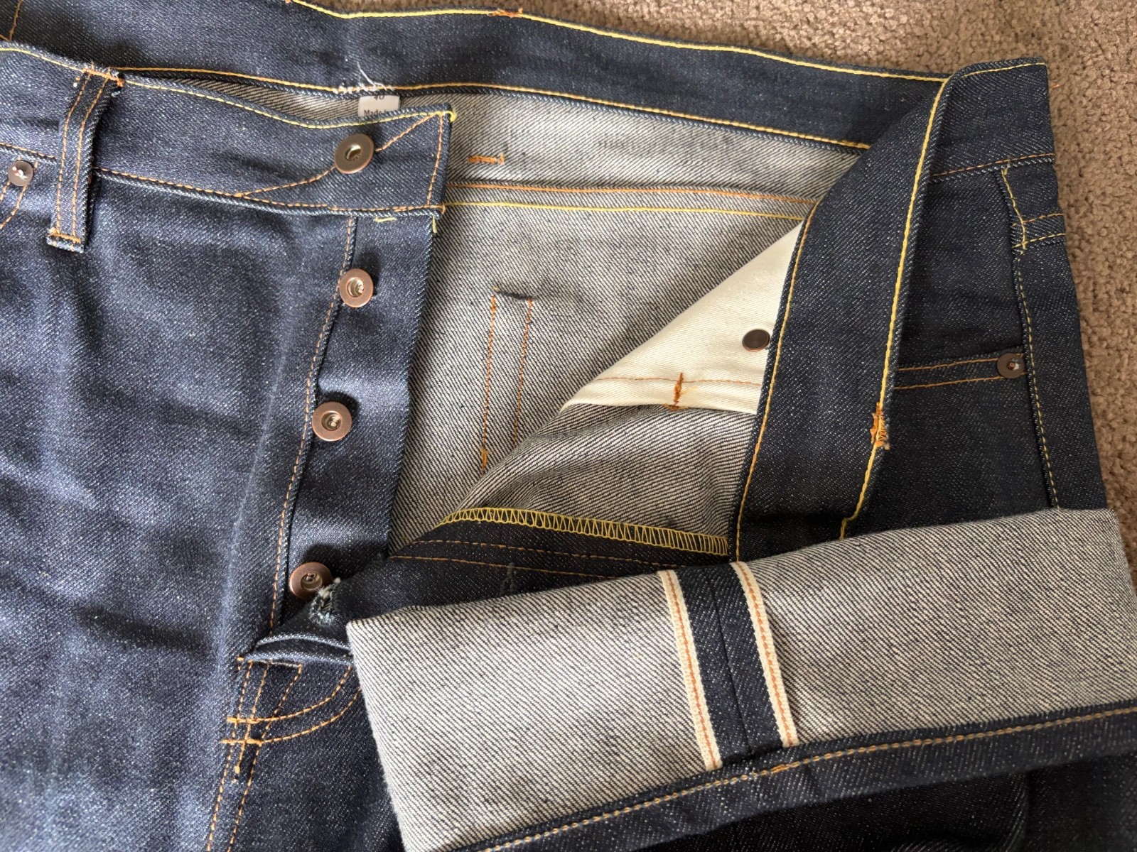 Tellason Blubaugh 16.5oz Indigo Raw Selvedge Denim Jeans sz40