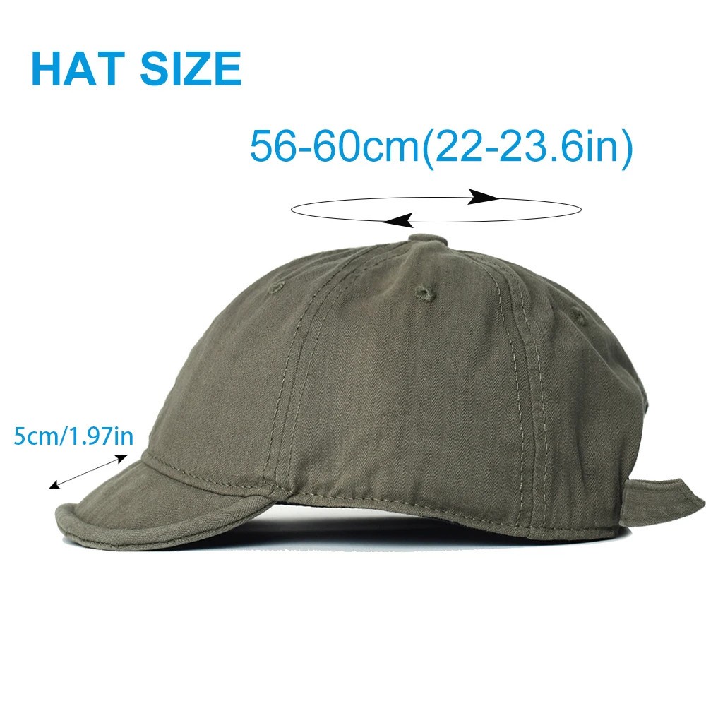 Cotton Vintage Baseball Cap Unisex Short Brim Adjustable Casual Daily Hat