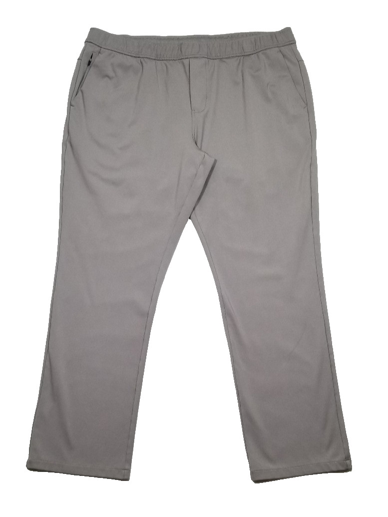 Z by Zella Men L Gray Activewear Straight Pants Pull On Elastic Waist Faux Fly