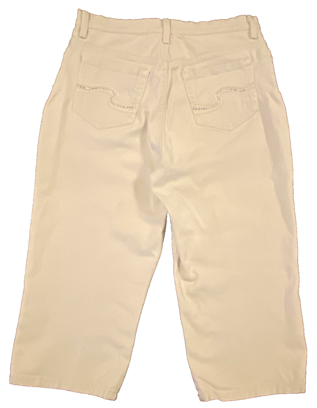 Gloria Vanderbuilt Amanda Capri Pant Size 10 Designer Ivory Color 5 Pocket