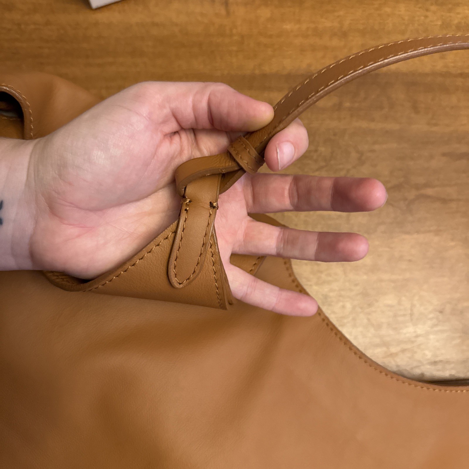Italian Genuine Leather Shoulder Bag with Small Inner Bag Included Made In Italy