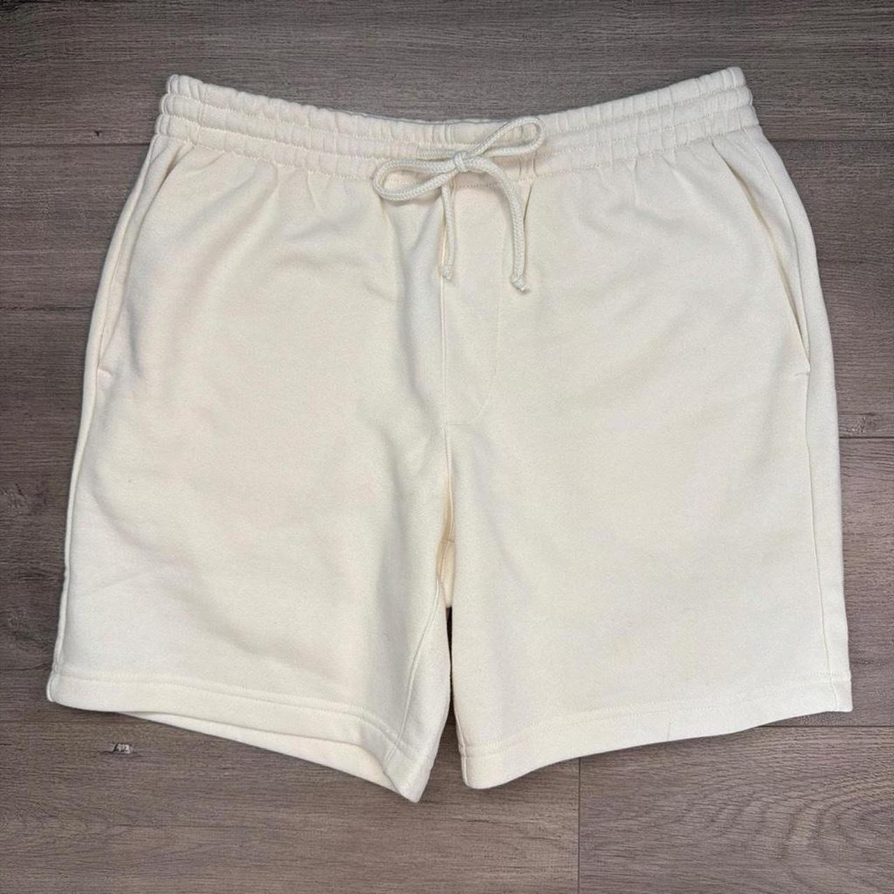 PacSun Men’s White Solid Sweat Shorts Drawstring Elastic Waist Pockets Sz S