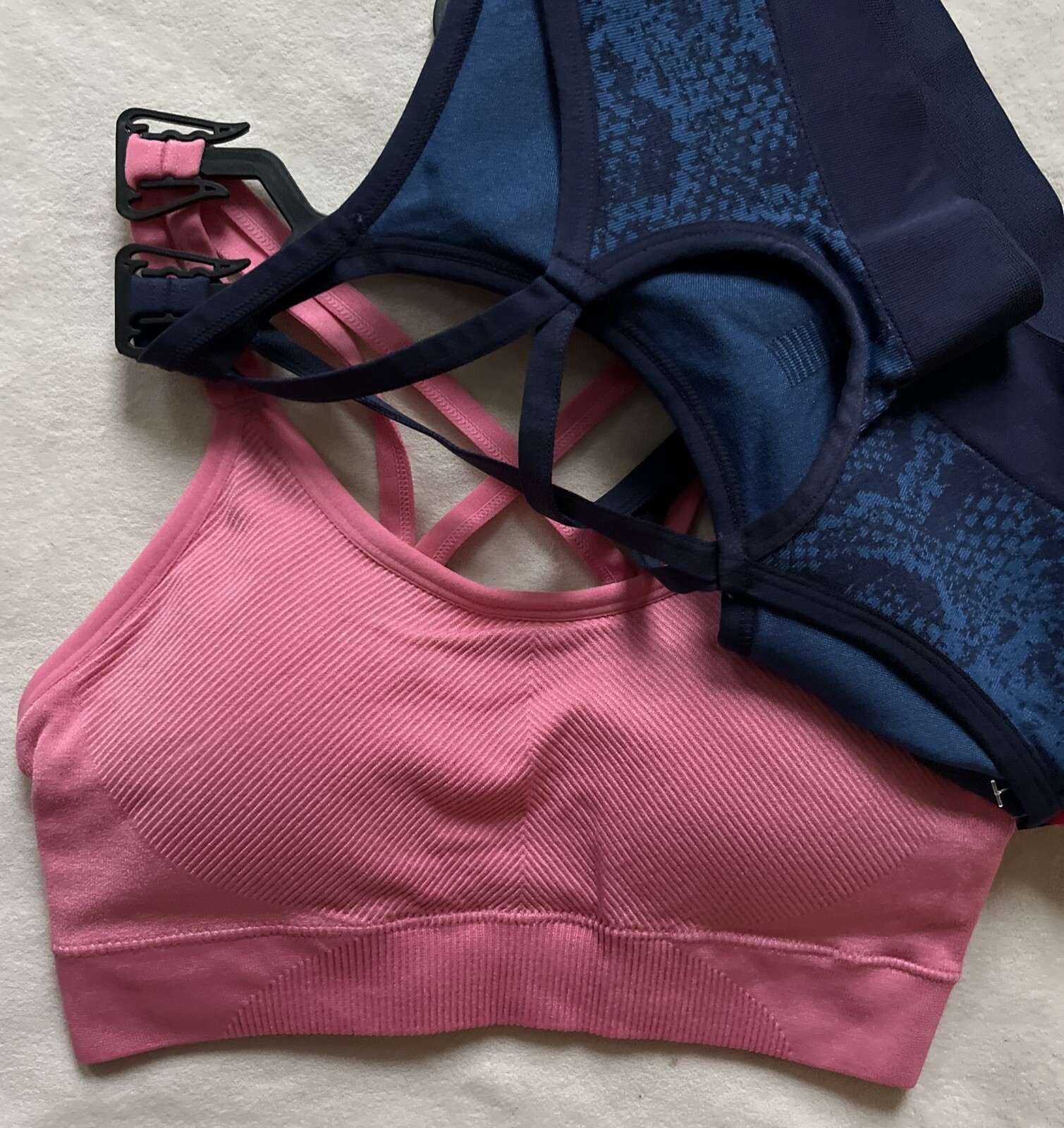 RYKA Sports Bra 2 PACK Supportive Removable Pads Crossback Tagless NWT SMALL