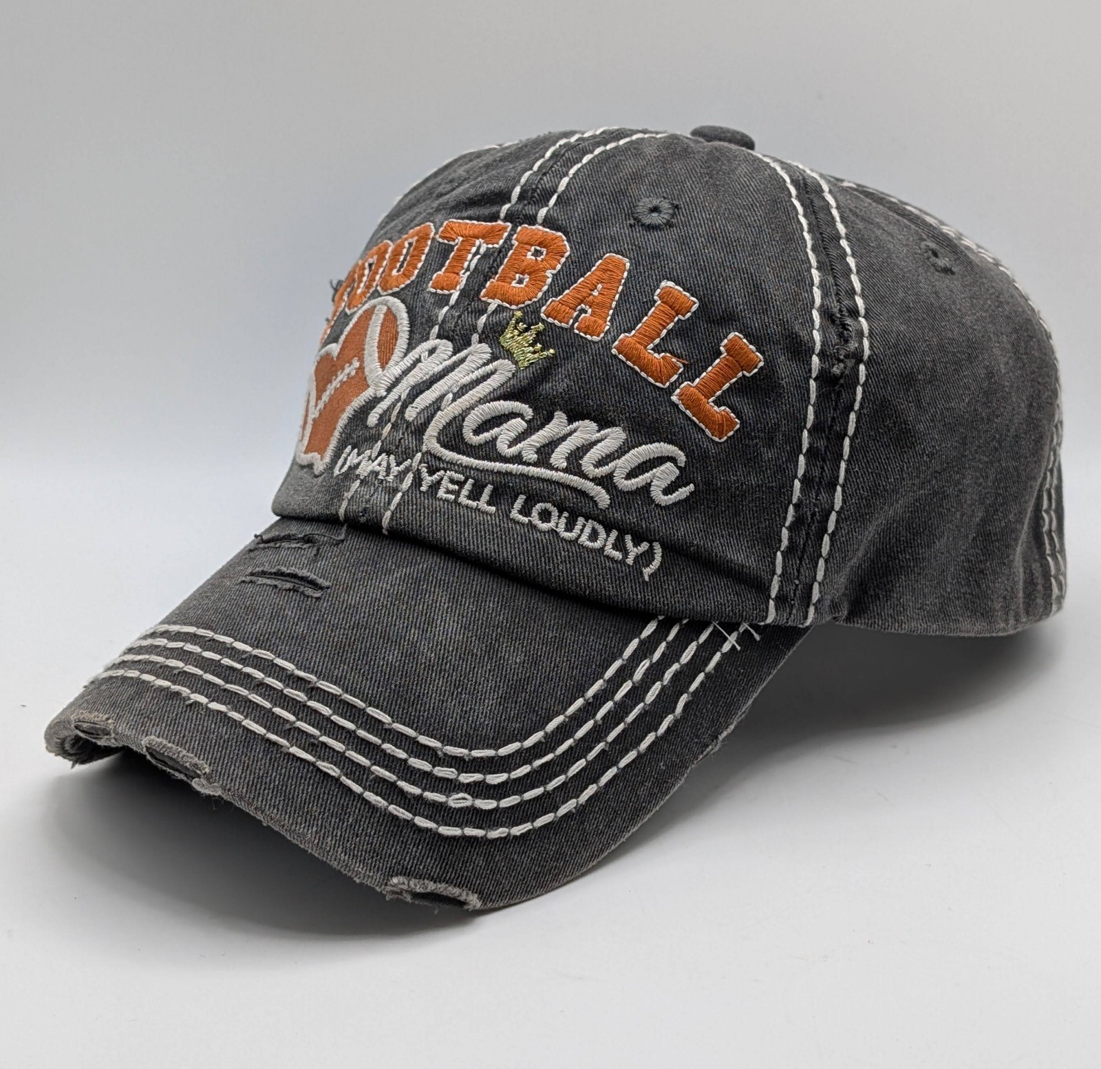 KBETHOS Football Mama (May Yell Loudly) Distressed Stitch Baseball Hat Cap Strap