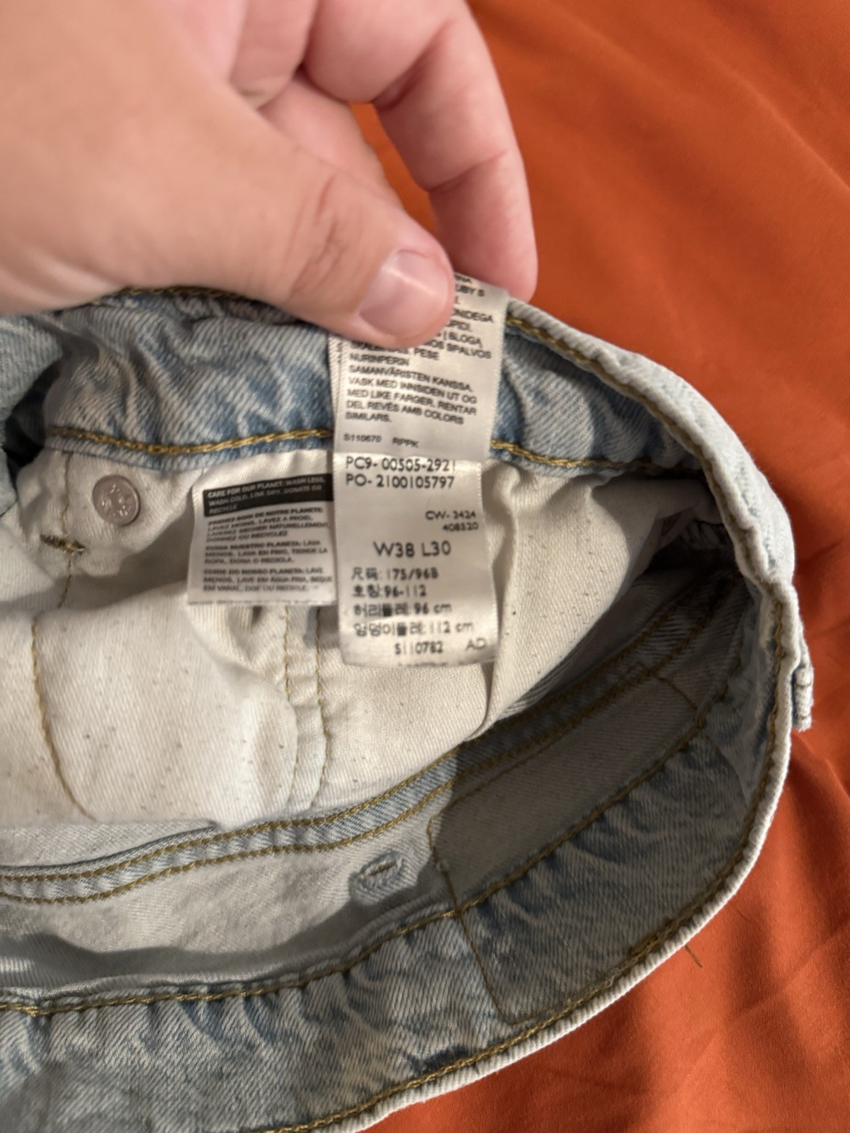 Levi’s 505 Regular Fit Jeans Men’s 38×30 Light Wash