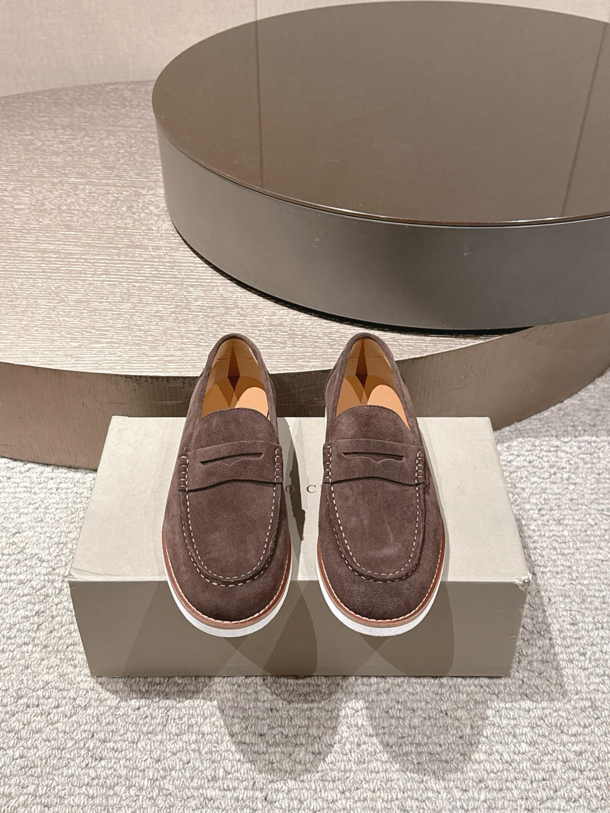 Brunello Cucinelli Style Loafers – Suede Slip-On Casual Shoes Size 43