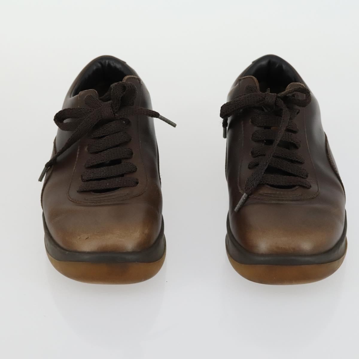 FENDI LOUIS VUITTON Sneakers Leather 2 Set White Brown Auth ti3631