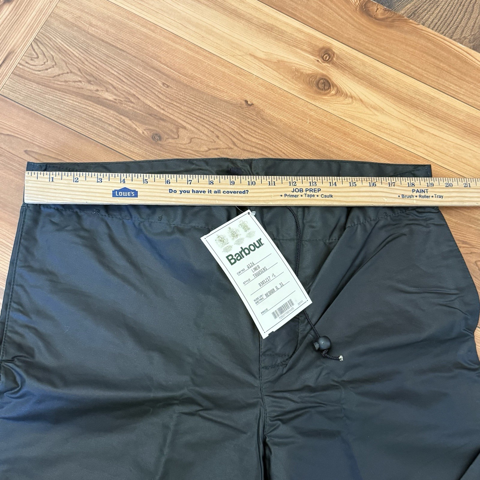 Barbour Lined Trousers Rain Pants Waxed Cotton Medium New w/ tags VTG
