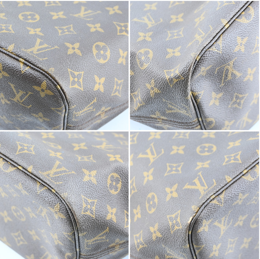 Louis Vuitton Monogram Neverfull MM Leather Fabric Brown Tote bag C1946GA806