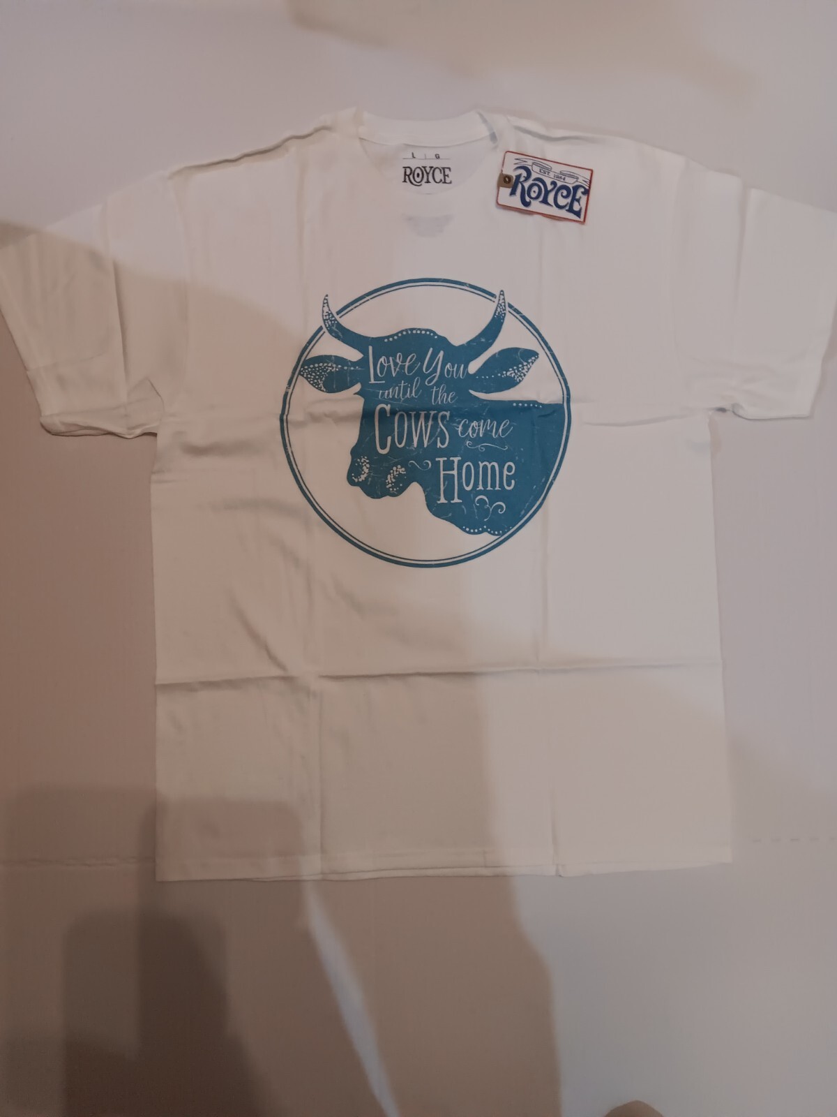 Cow T-shirt, “Love You Till The Cows Come Home” Women’ Size Large New w/Tags