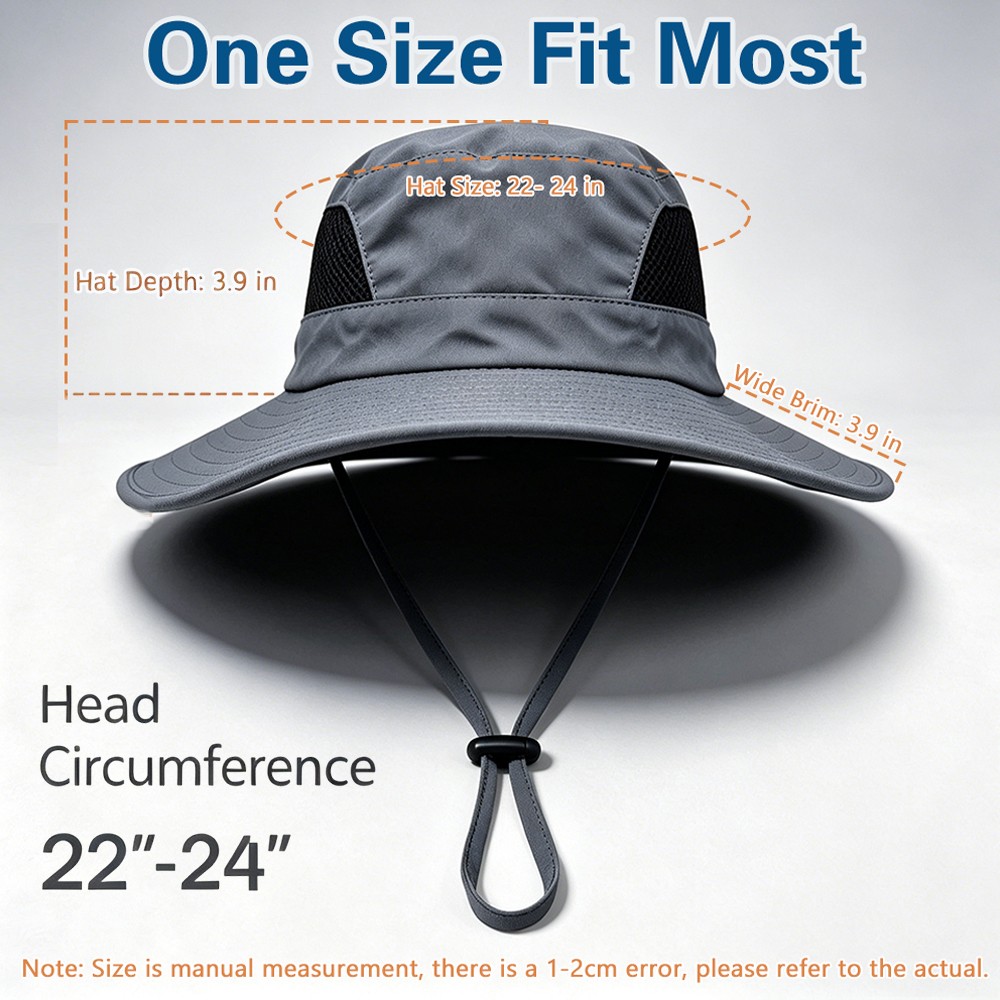 Wide Brim Sun Hat UV Protection Bucket Cap Foldable Fishing Hiking Beach Safari