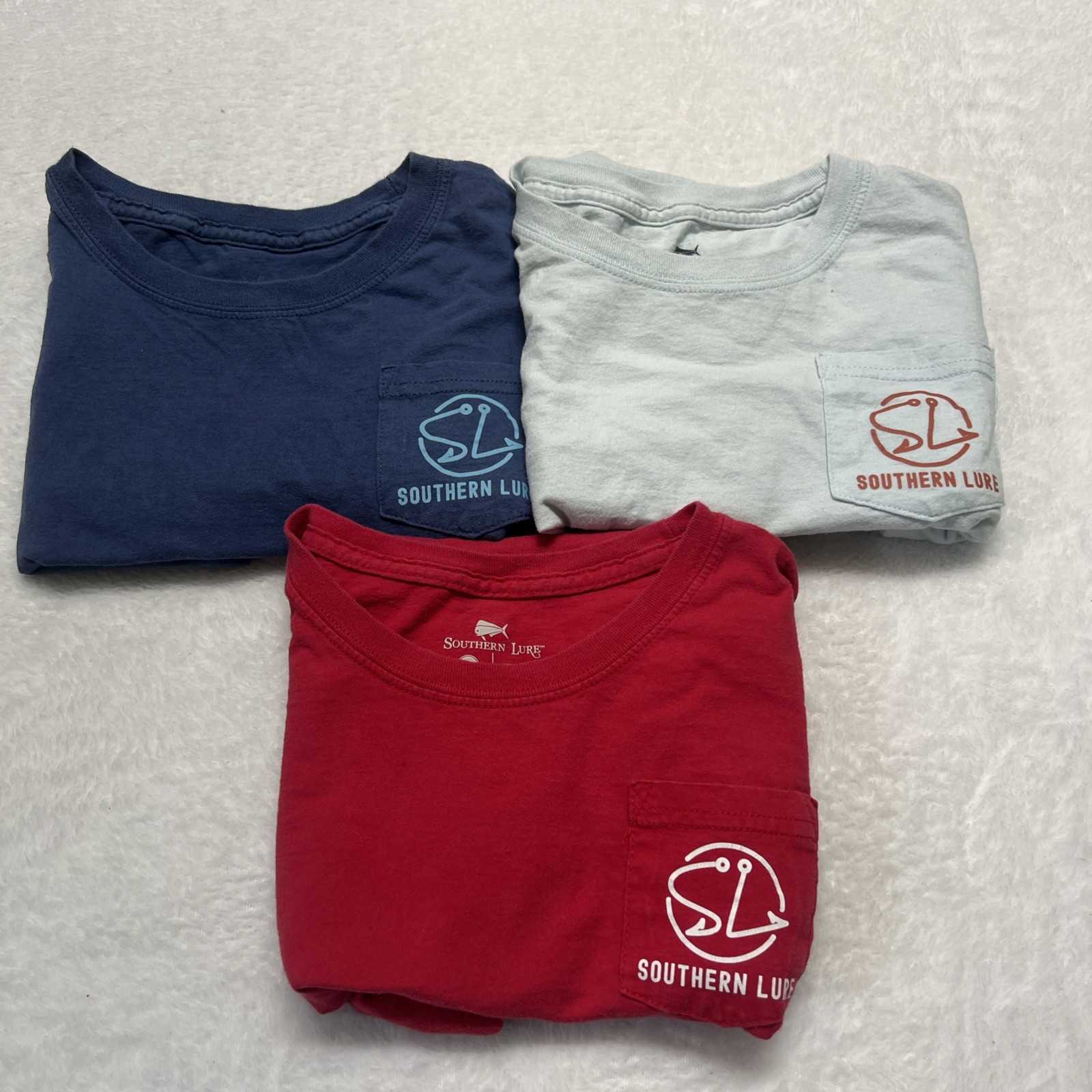 3 Southern Lure Youth Boys XL T-Shirts Cotton Short Sleeve Christmas Jeep Fish