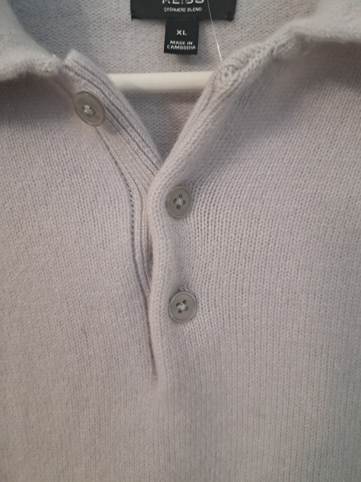 Reiss Deansgate Men’s Wool Blend Gray Polo Sweater Size XL