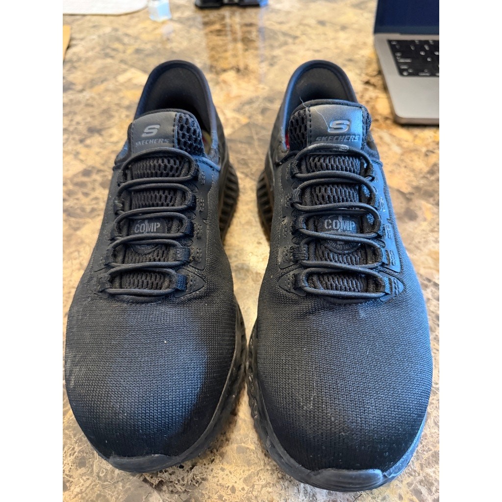 Skechers Slip-Ins Work-Track Composite Toe Non-Slip Shoes – All Black