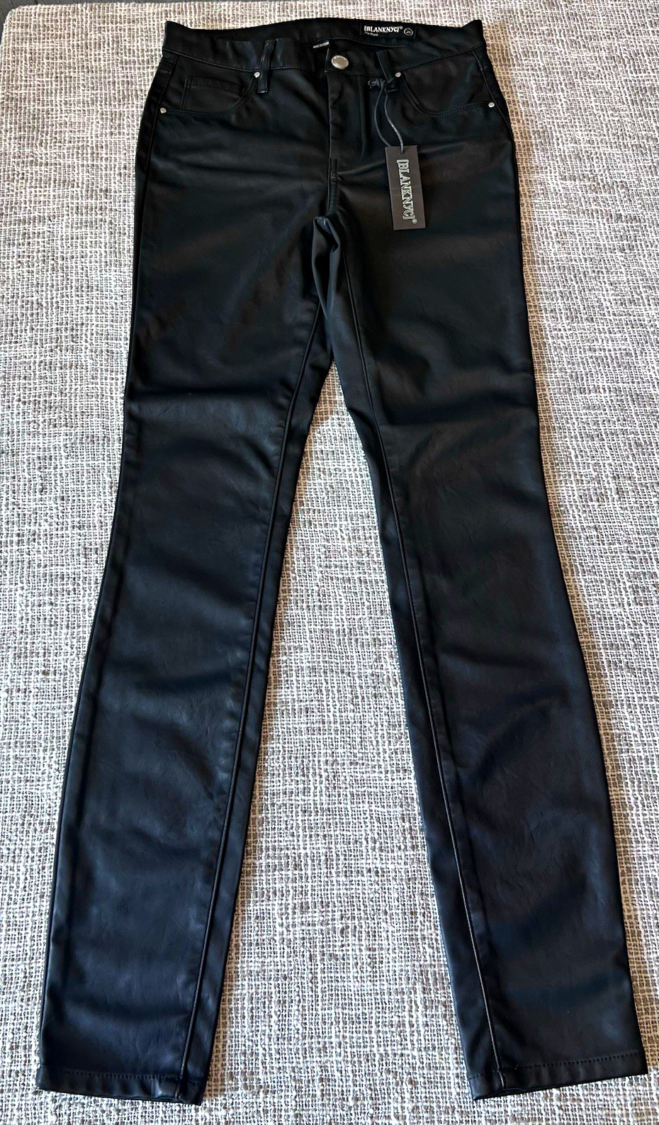 BLANKNYC Women’s Black Faux Leather Skinny Slim Fit Pants w/ Pockets