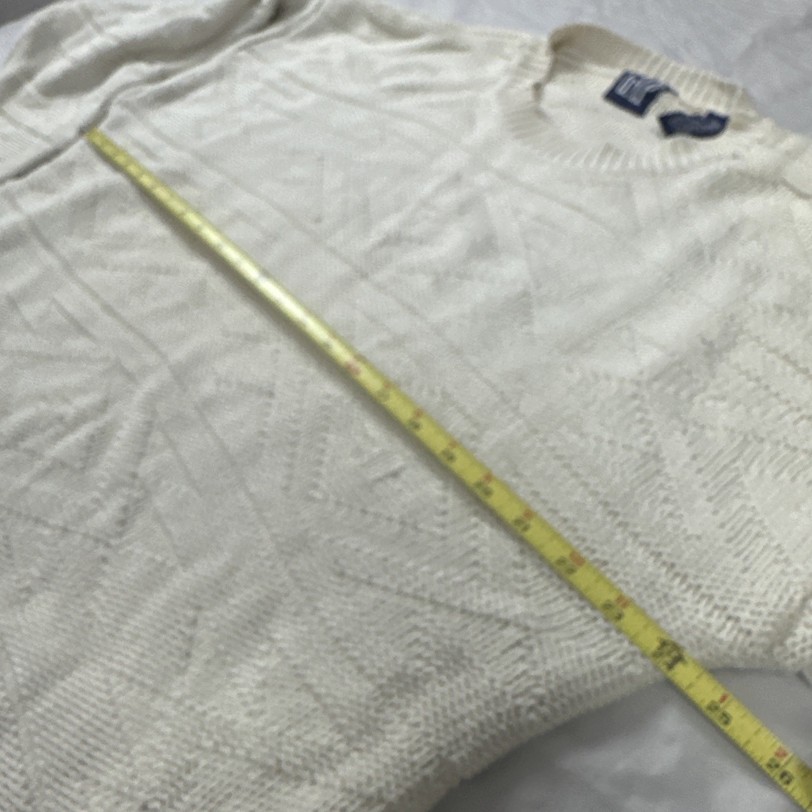 Vintage 90s Gap Men’s L Pullover Cotton Ramie Sweater Chunky Knit Cream