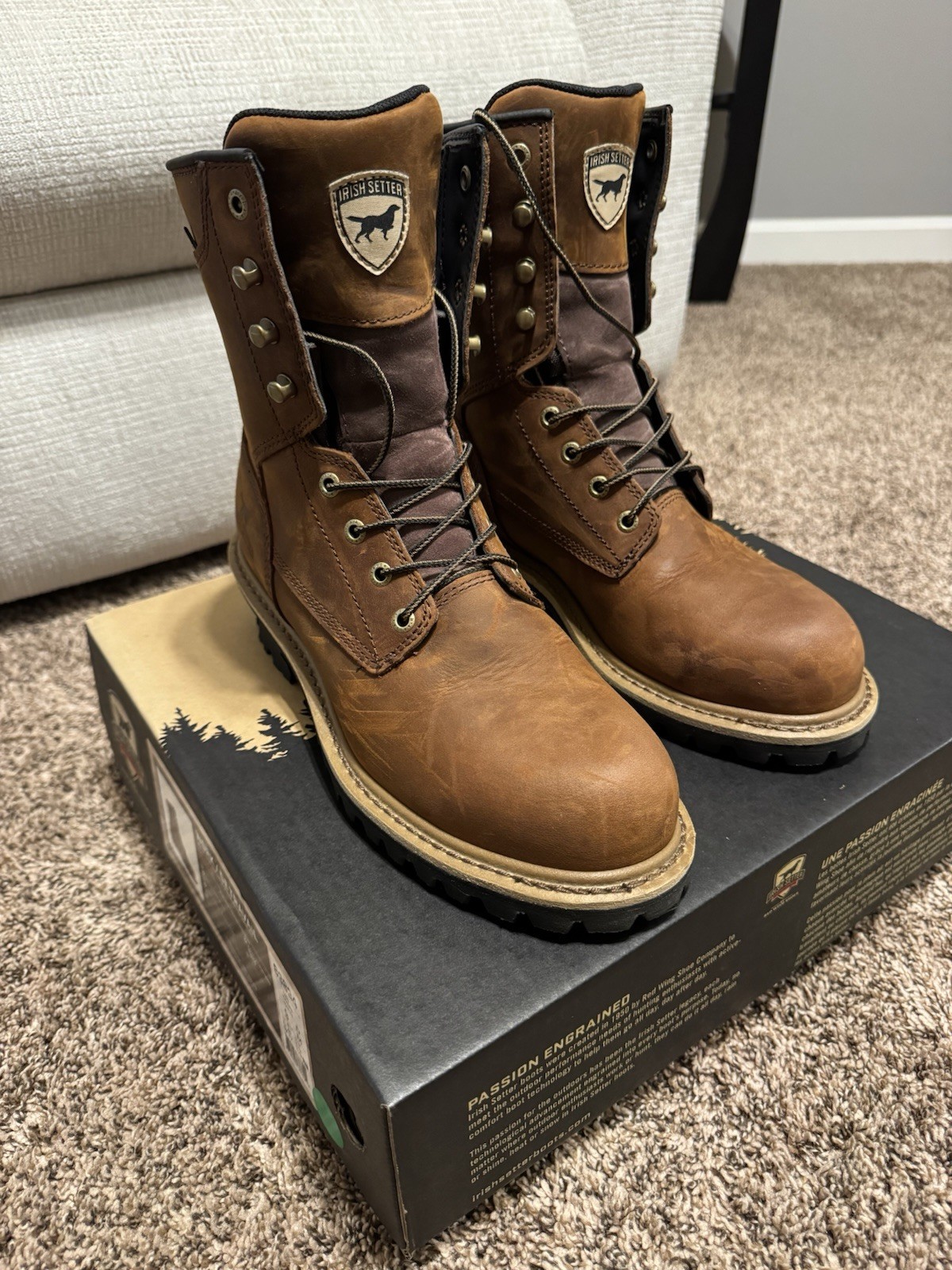 Men’s Irish Setter Mesabi 8” Logger Boots Steel Toe Waterproof Size 9D