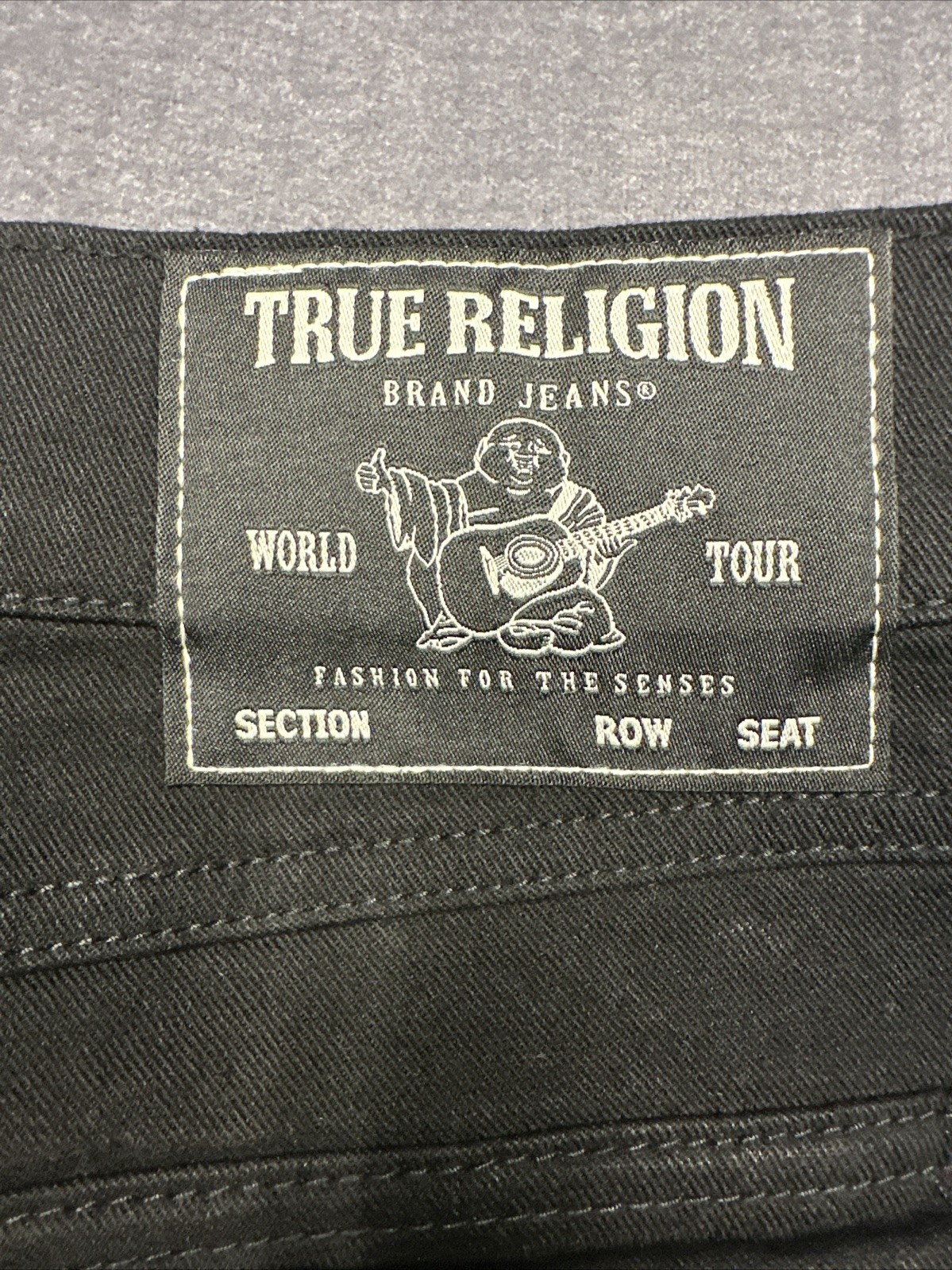 True Religion Ricky Appliqué SN Flap Straight “2SB Black Rinse” 36×30 #701654