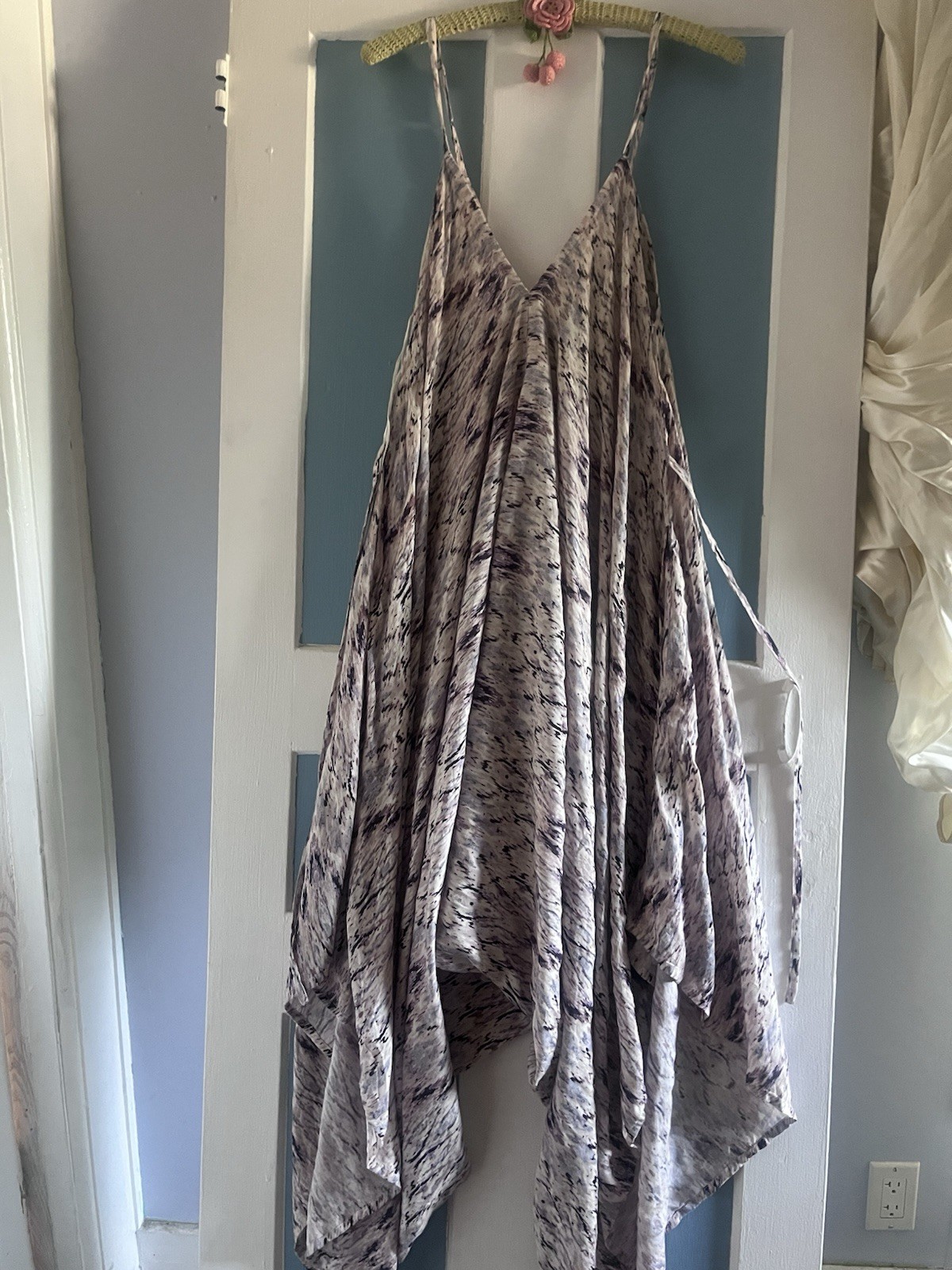 World Market Lightweight squirrel jumpsuit NWT Lavender abstract print S/M