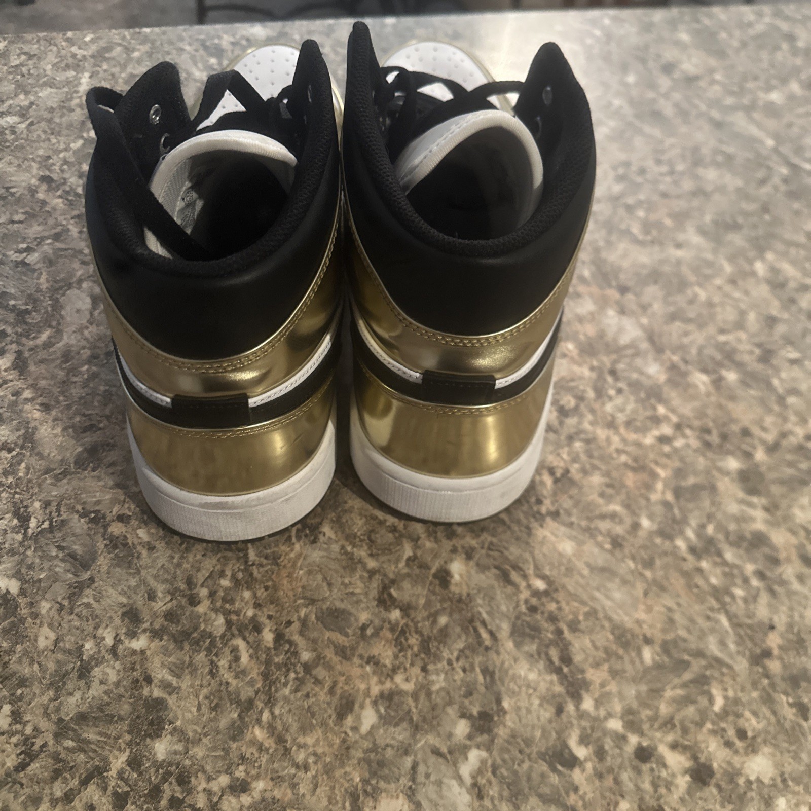 Nike Jordan 1 Mid Metallic Gold (worn)