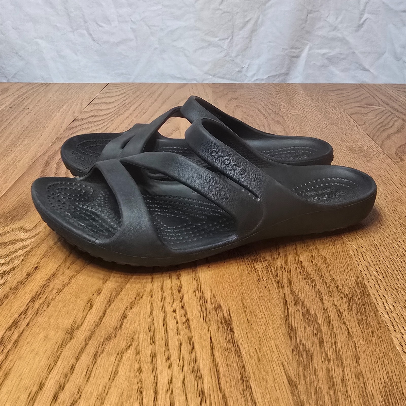 Crocs Kadee II Slip-On Strappy Sandal Black Women Size 7