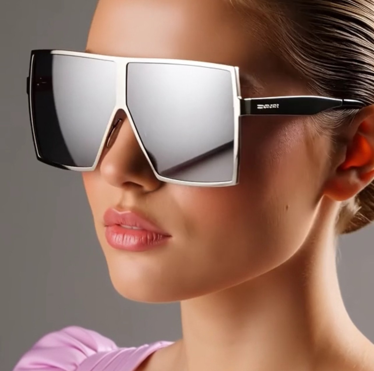 Sunglasses Flat Top Huge Big Oversized XXL Square Women “Lauren” Mirror SHADES