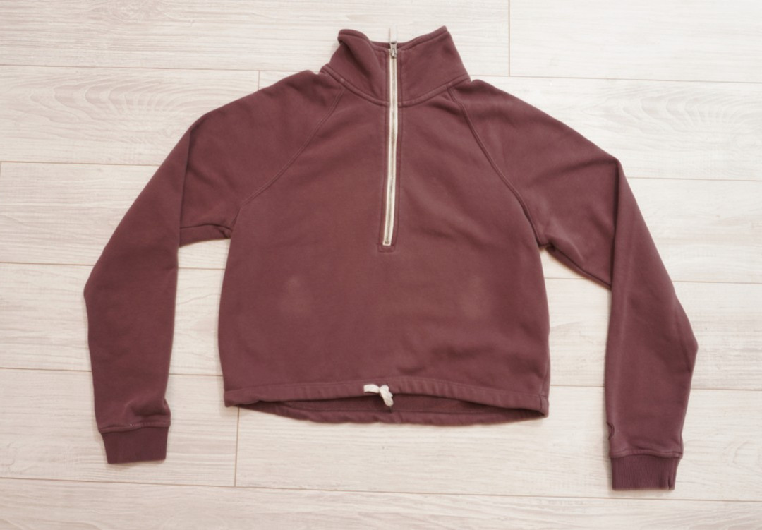 Vuori Sweatshirt Women’s Medium Red Brick Half Zip Cotton Pullover