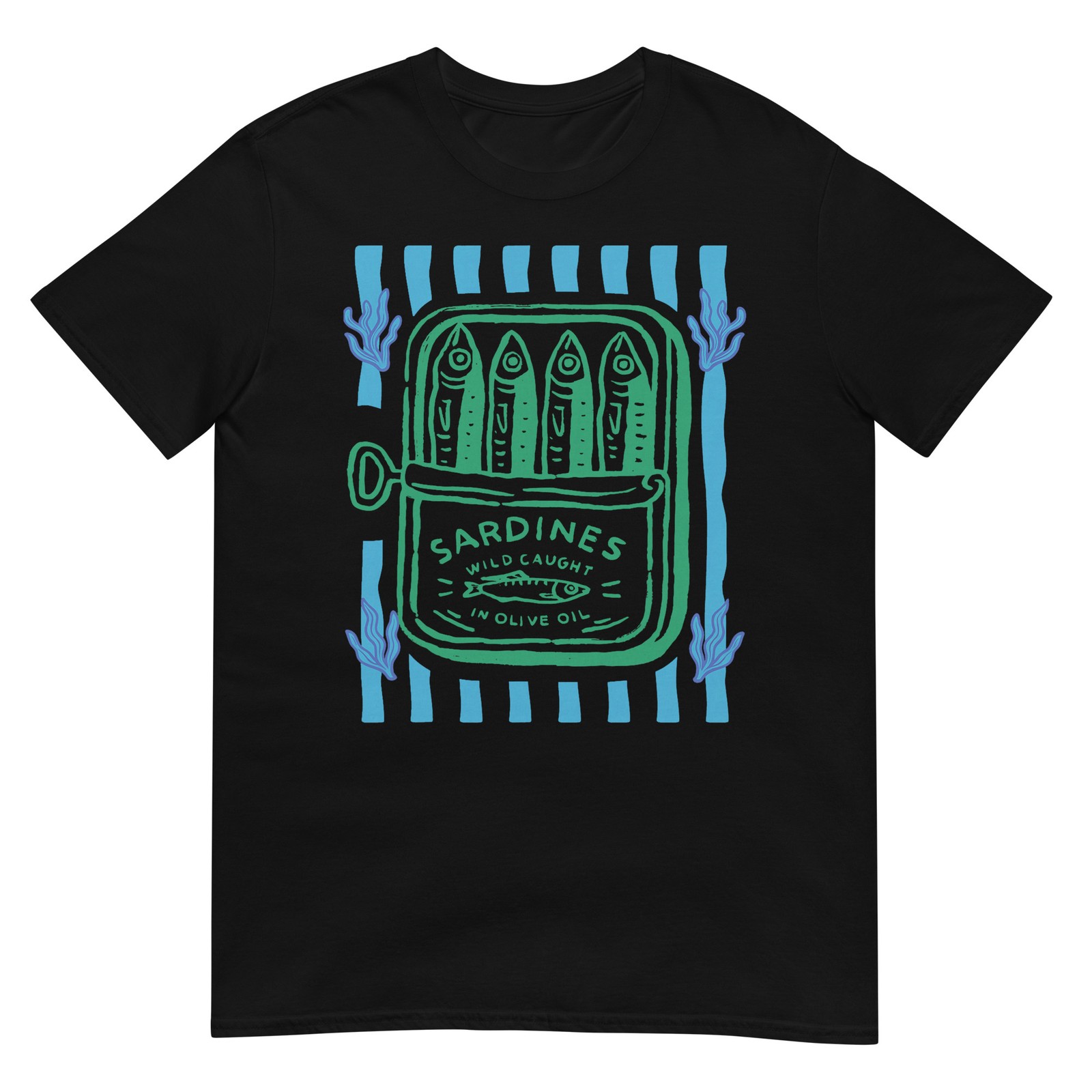 Les Sardines Fisherman Aesthetic Coastal Sardine Tinned Fish T-Shirt