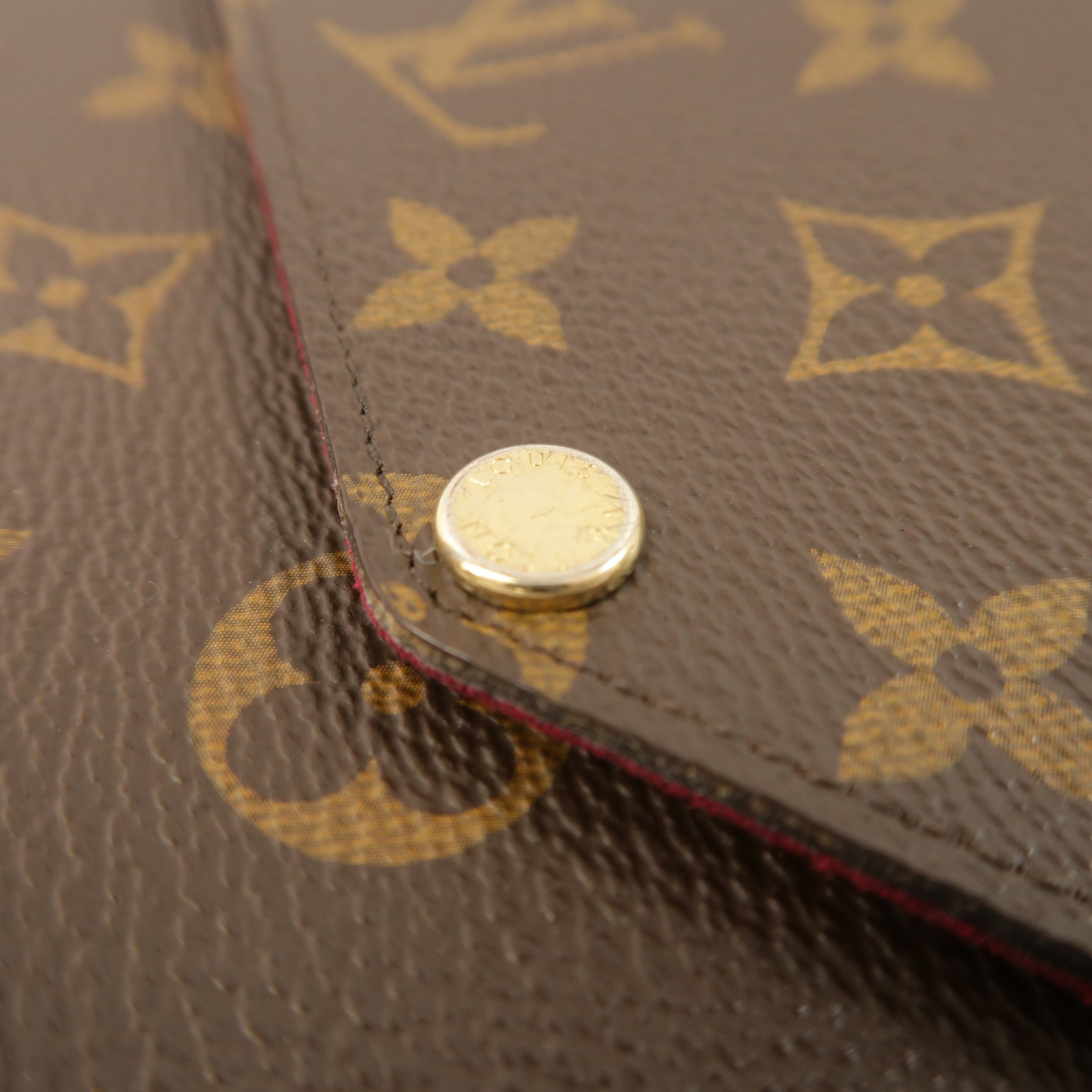 LOUIS VUITTON GHW Felicie Pochette Chain Shoulder Bag M81896 Monogram Brown Red