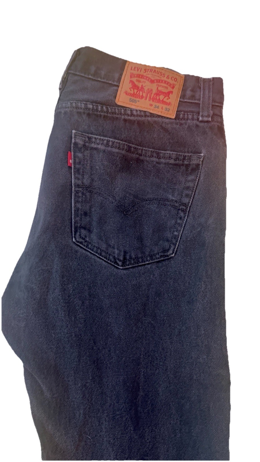 Levi’s 505 Men’s Regular Fit Jean, 34Wx32L – Black