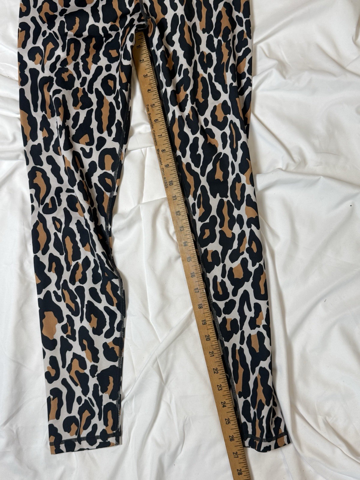 Leopard Print High Rise Ankle Yoga Leggings Stretch Elastic Waist M