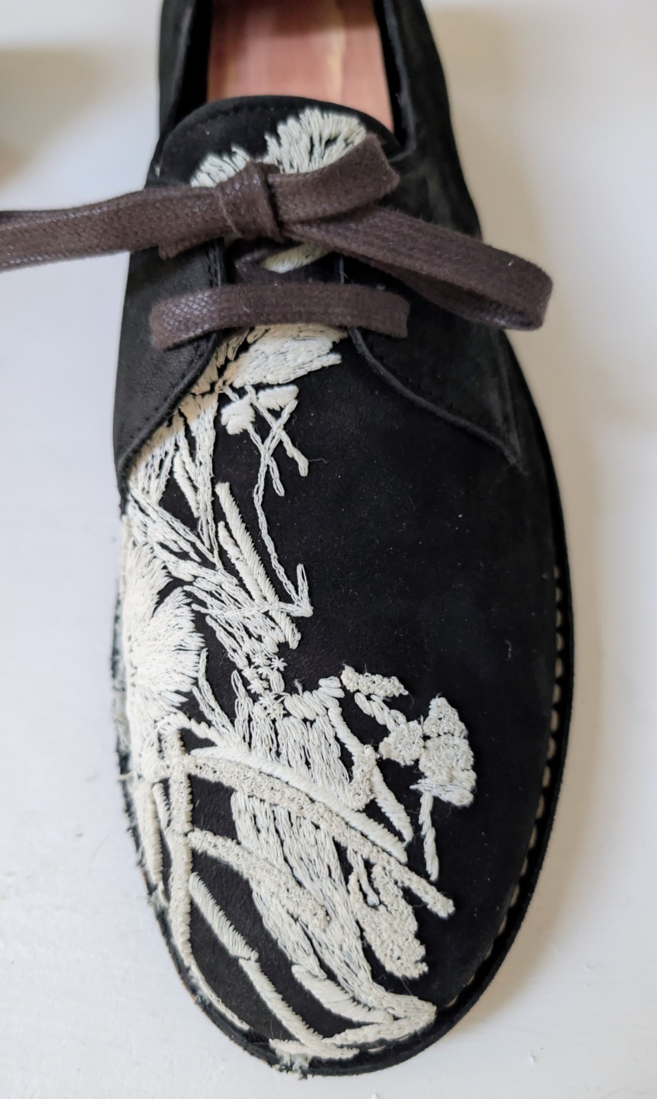 Ann Demeulemeester Mens Embroidered Leather Derby Shoe SS 2015 Runway Size45 NEW